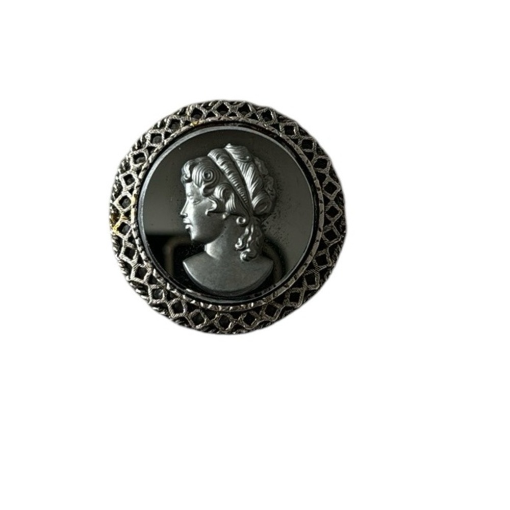 Vintage fashion cameo sweater brooch